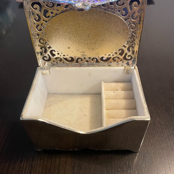 Engraved Silver and gold plated jewelry box (EBF) - Picture 3 of 8